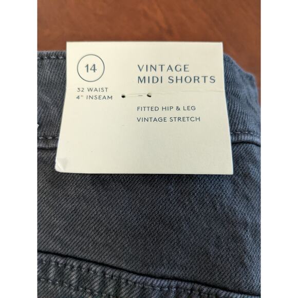 Universal Thread Cutoff Shorts 14 Black Denim Jean Vintage Stretch Midi HighRise - Picture 4 of 15